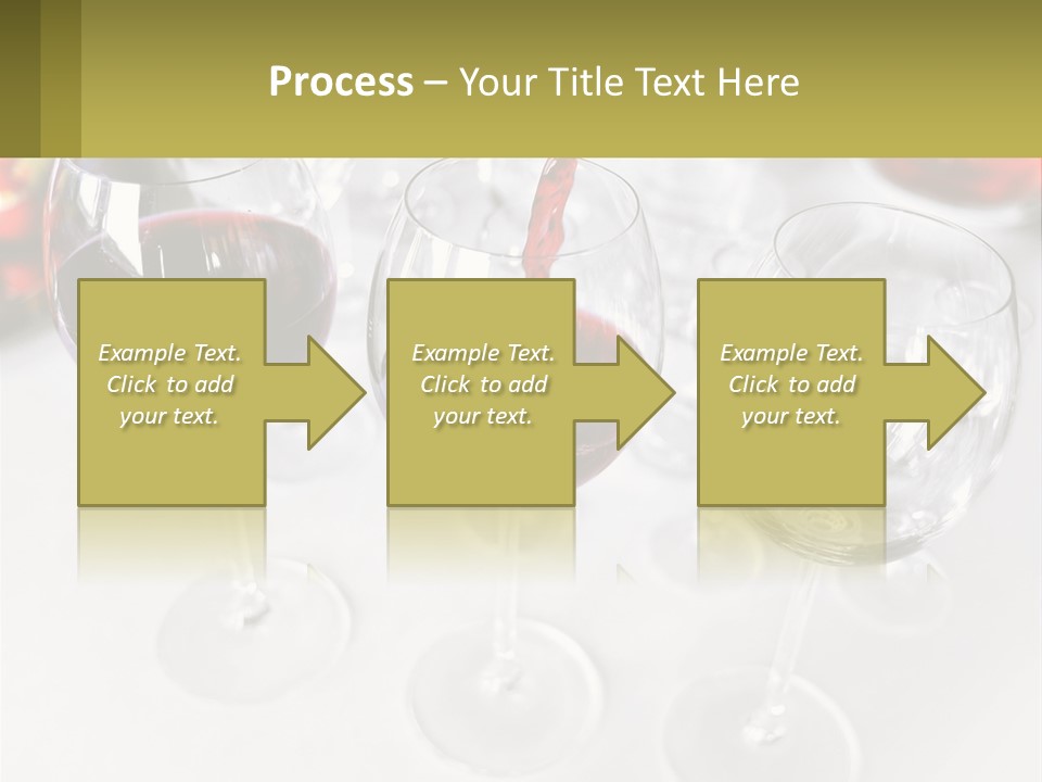 Wine Being Poured Into Wine Glasses On A Table PowerPoint Template