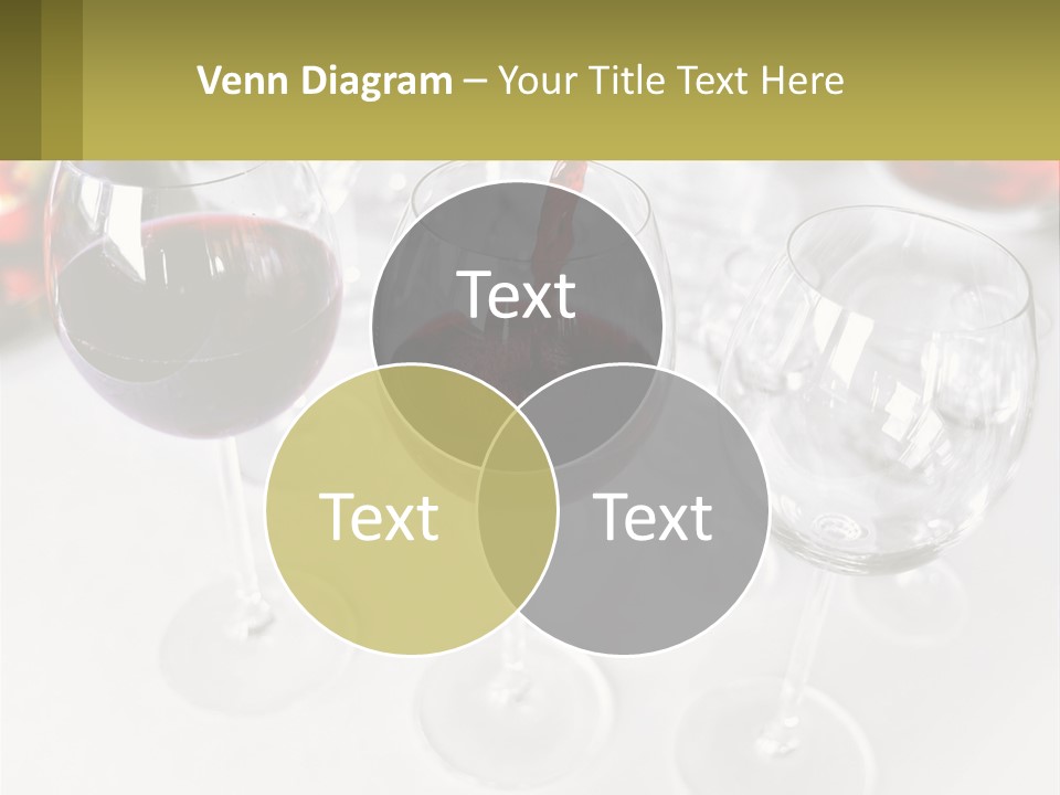Wine Being Poured Into Wine Glasses On A Table PowerPoint Template