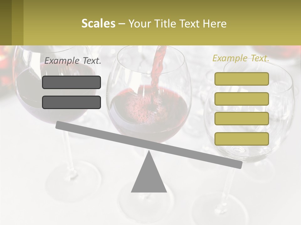 Wine Being Poured Into Wine Glasses On A Table PowerPoint Template
