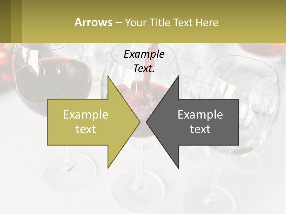 Wine Being Poured Into Wine Glasses On A Table PowerPoint Template