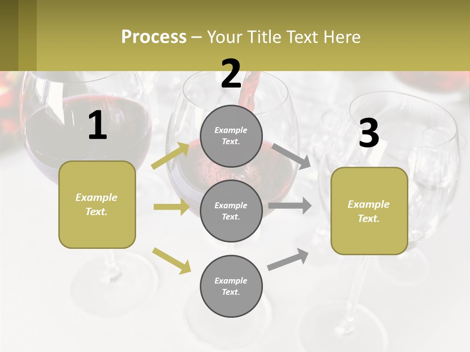 Wine Being Poured Into Wine Glasses On A Table PowerPoint Template