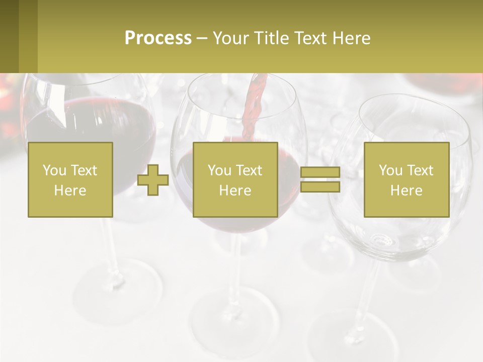 Wine Being Poured Into Wine Glasses On A Table PowerPoint Template