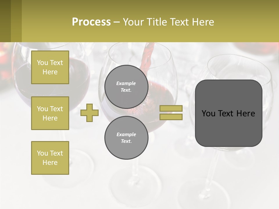 Wine Being Poured Into Wine Glasses On A Table PowerPoint Template
