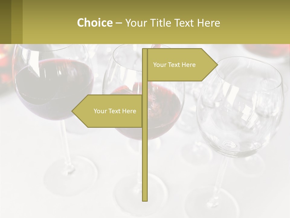 Wine Being Poured Into Wine Glasses On A Table PowerPoint Template