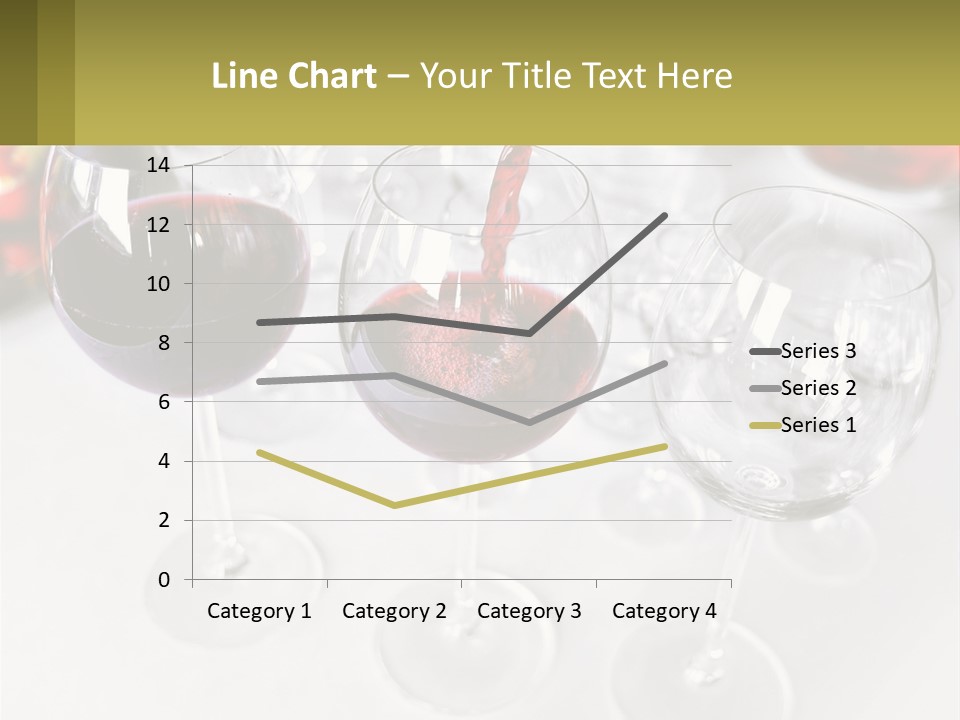 Wine Being Poured Into Wine Glasses On A Table PowerPoint Template