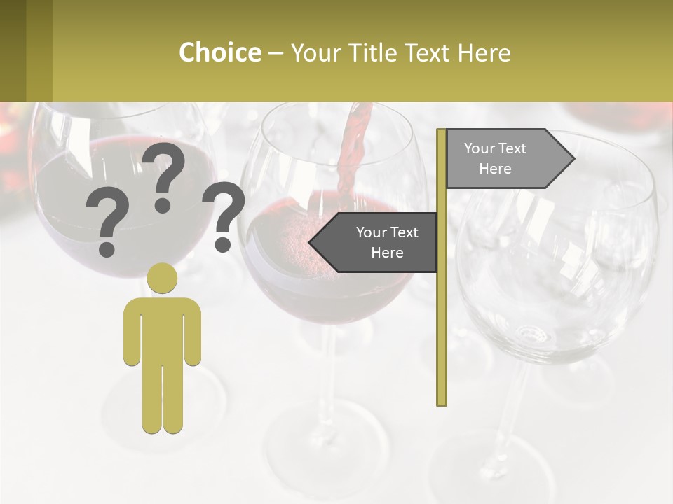 Wine Being Poured Into Wine Glasses On A Table PowerPoint Template