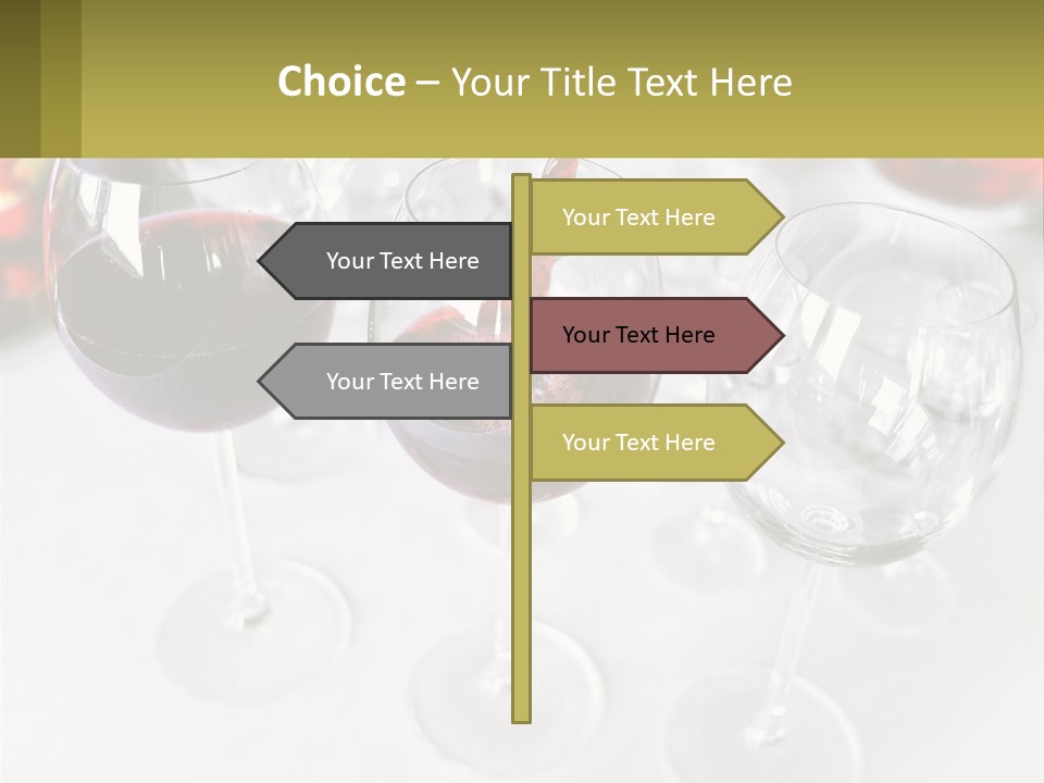Wine Being Poured Into Wine Glasses On A Table PowerPoint Template