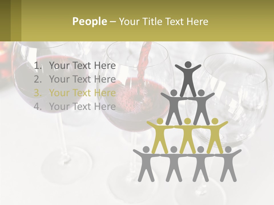 Wine Being Poured Into Wine Glasses On A Table PowerPoint Template