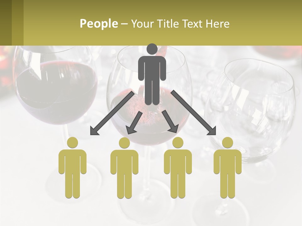 Wine Being Poured Into Wine Glasses On A Table PowerPoint Template