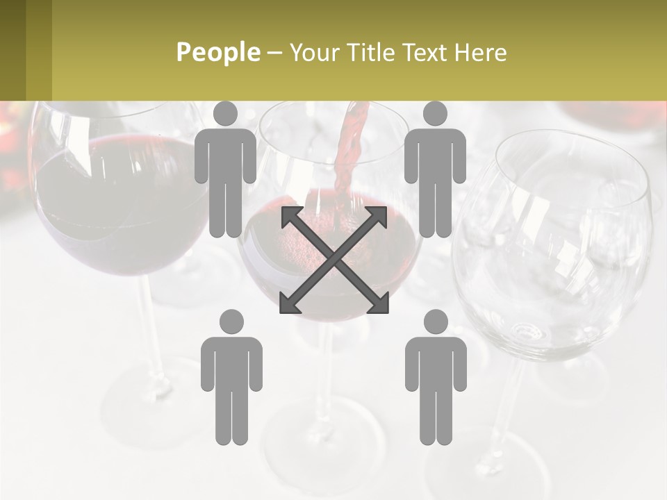 Wine Being Poured Into Wine Glasses On A Table PowerPoint Template