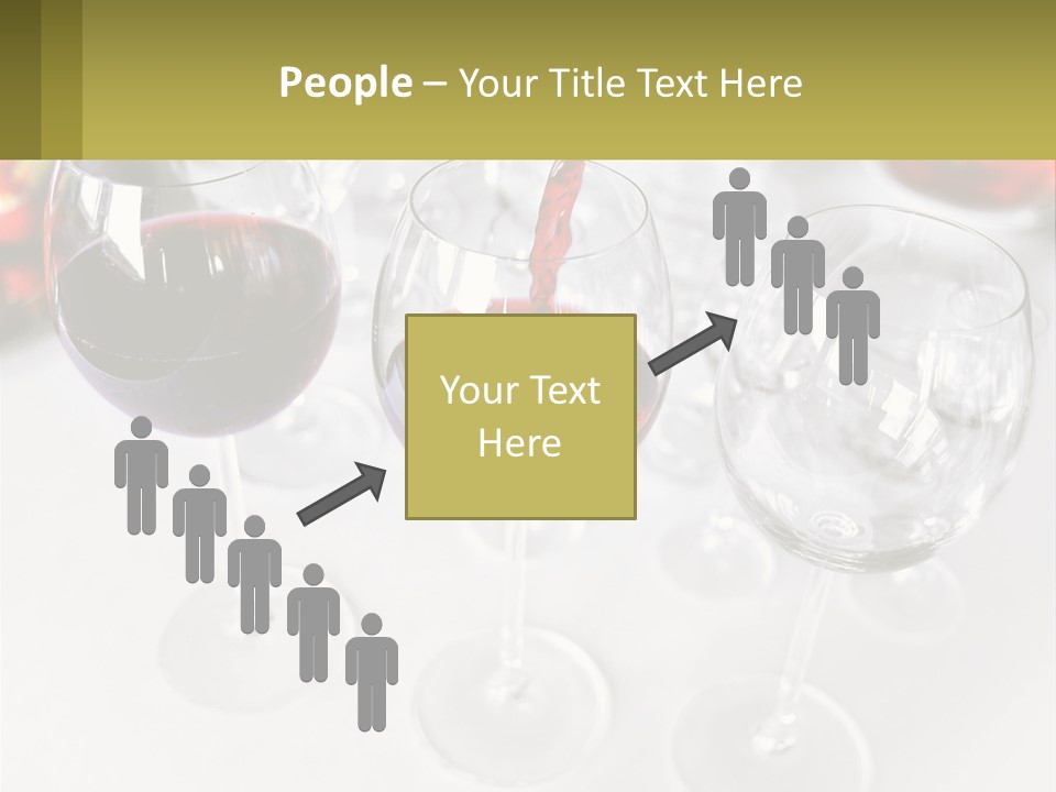 Wine Being Poured Into Wine Glasses On A Table PowerPoint Template