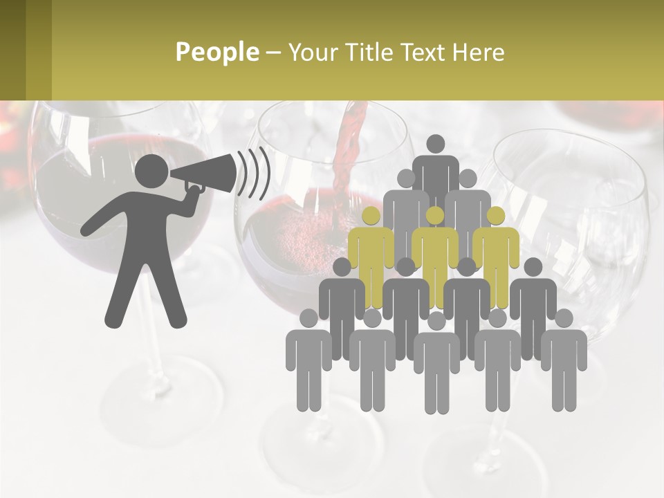 Wine Being Poured Into Wine Glasses On A Table PowerPoint Template