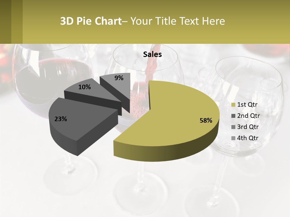 Wine Being Poured Into Wine Glasses On A Table PowerPoint Template