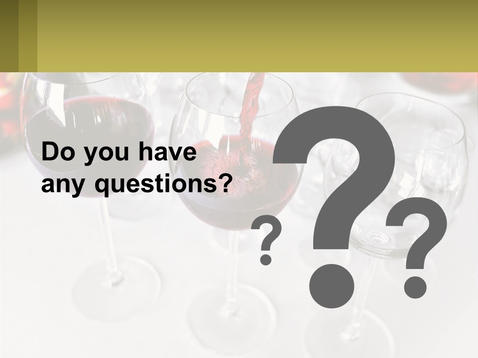 Wine Being Poured Into Wine Glasses On A Table PowerPoint Template