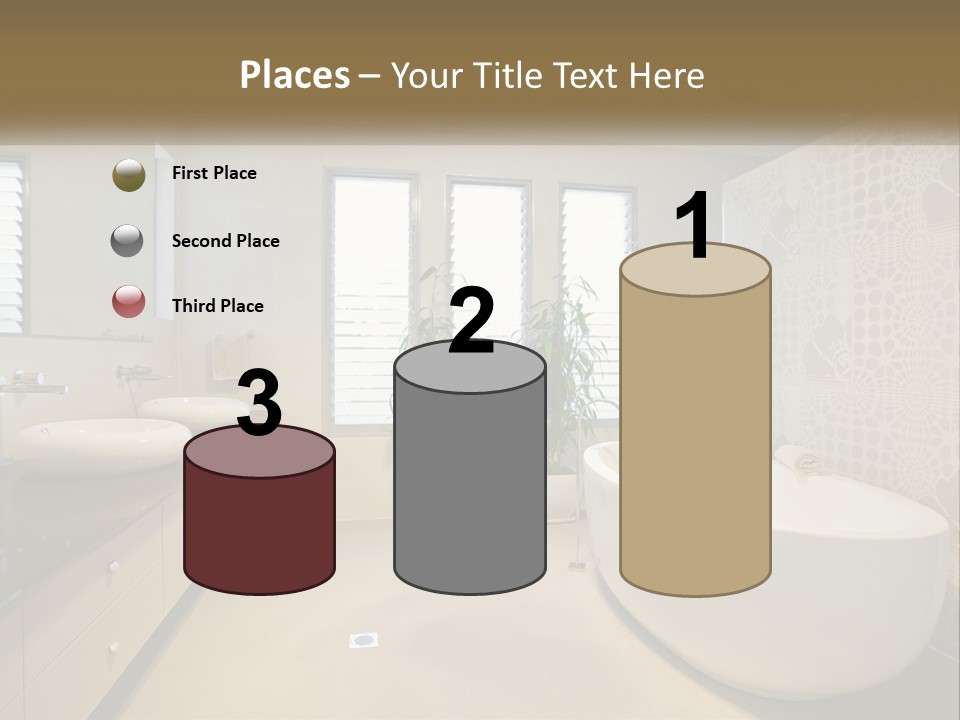 A Bathroom With Two Sinks And A Bathtub PowerPoint Template