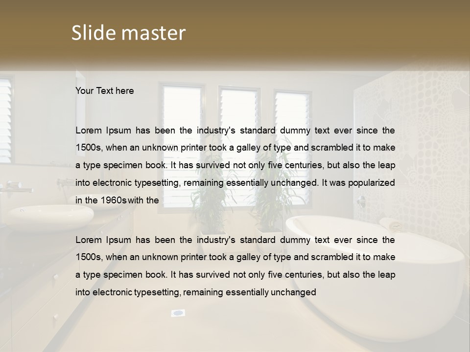 A Bathroom With Two Sinks And A Bathtub PowerPoint Template