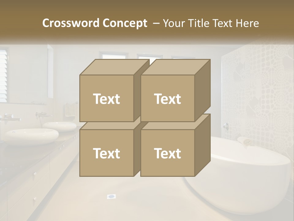 A Bathroom With Two Sinks And A Bathtub PowerPoint Template