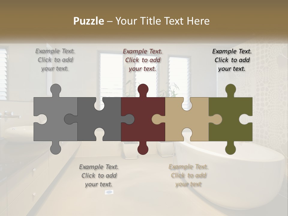 A Bathroom With Two Sinks And A Bathtub PowerPoint Template