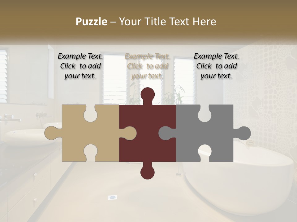 A Bathroom With Two Sinks And A Bathtub PowerPoint Template