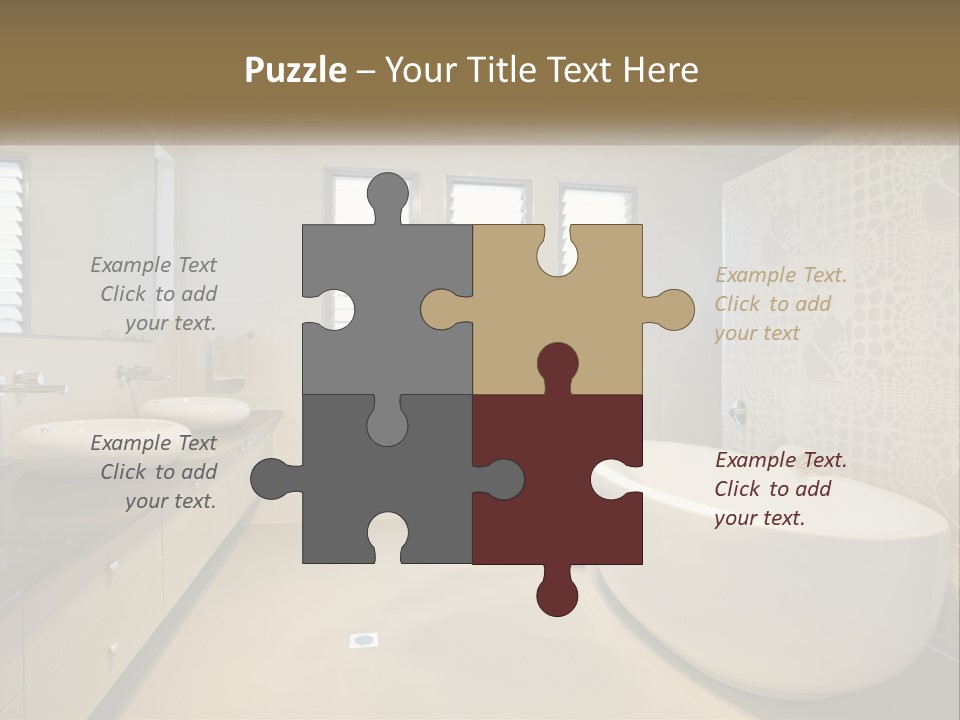 A Bathroom With Two Sinks And A Bathtub PowerPoint Template