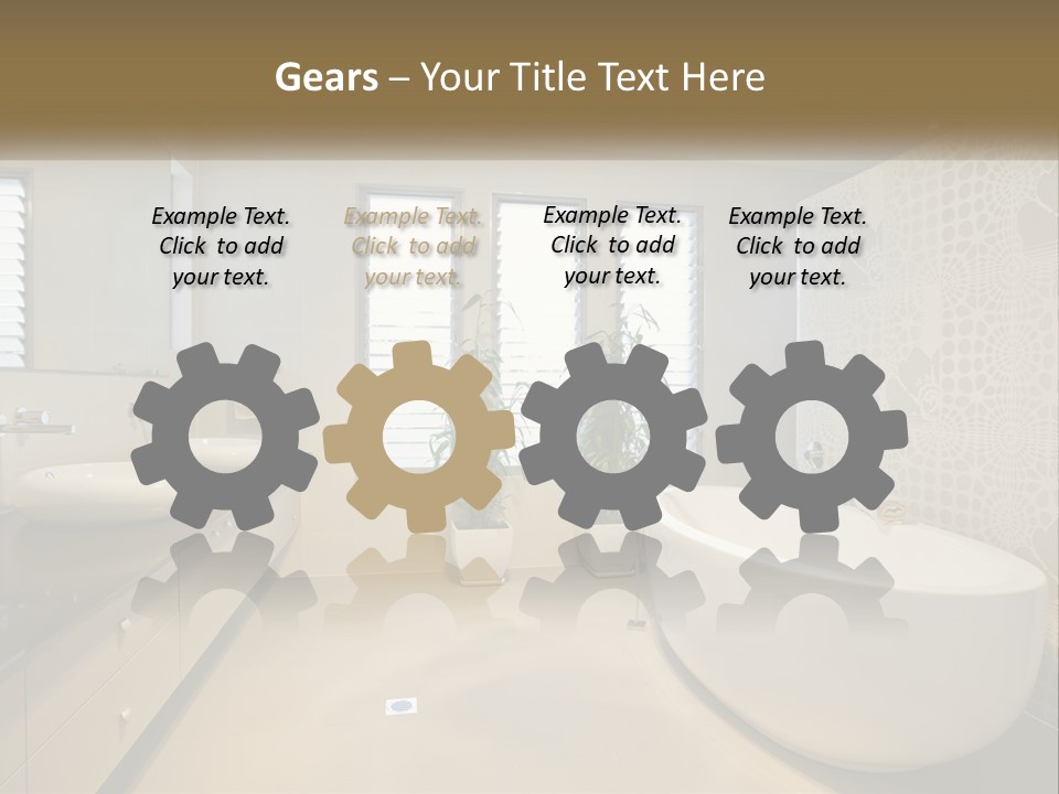 A Bathroom With Two Sinks And A Bathtub PowerPoint Template