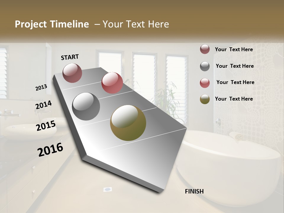A Bathroom With Two Sinks And A Bathtub PowerPoint Template