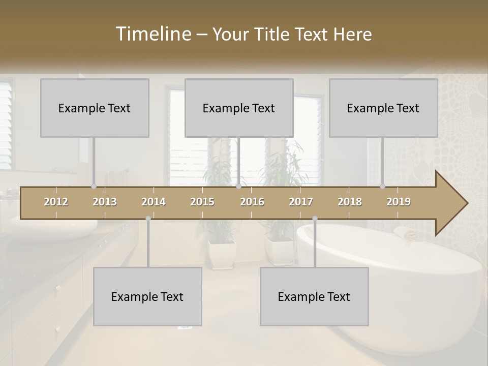 A Bathroom With Two Sinks And A Bathtub PowerPoint Template