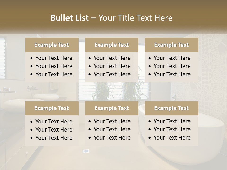 A Bathroom With Two Sinks And A Bathtub PowerPoint Template