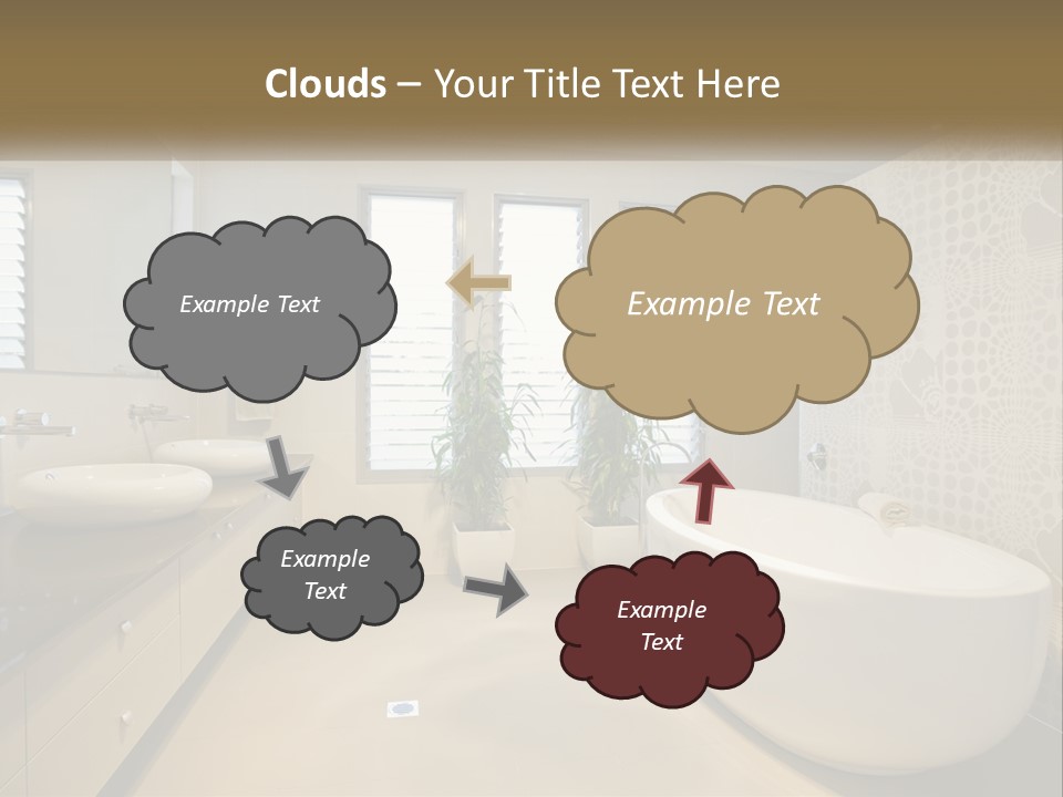 A Bathroom With Two Sinks And A Bathtub PowerPoint Template