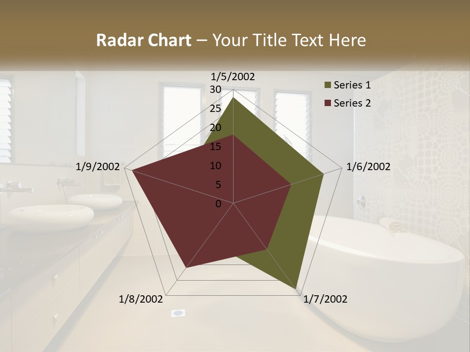 A Bathroom With Two Sinks And A Bathtub PowerPoint Template