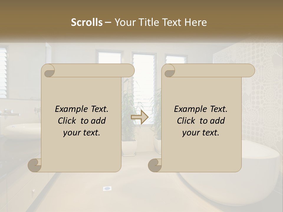 A Bathroom With Two Sinks And A Bathtub PowerPoint Template