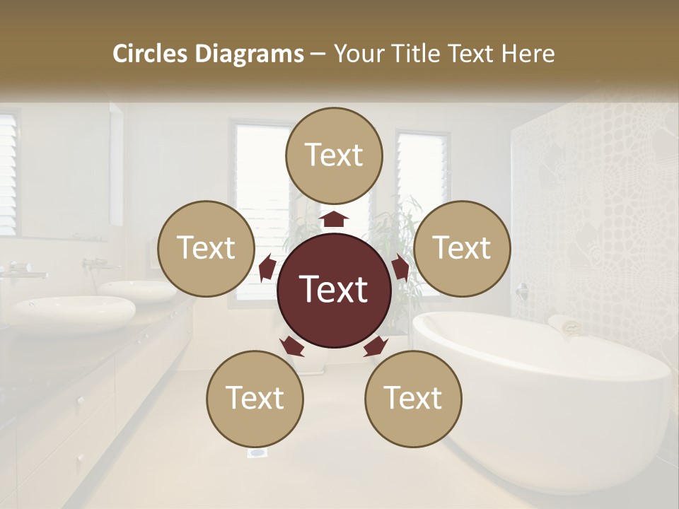 A Bathroom With Two Sinks And A Bathtub PowerPoint Template