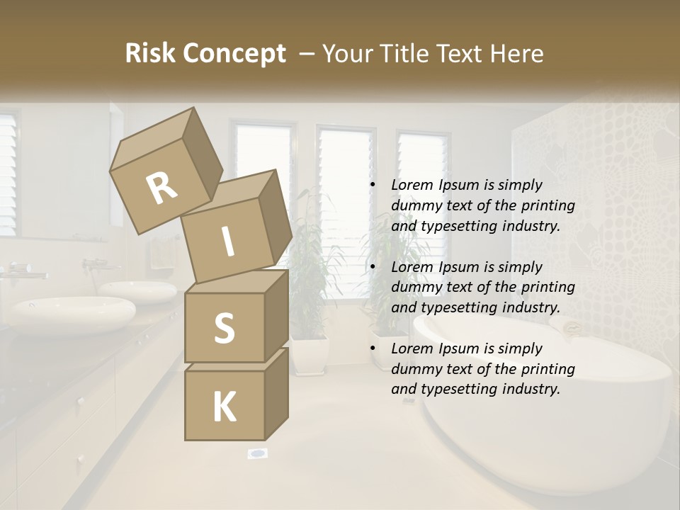 A Bathroom With Two Sinks And A Bathtub PowerPoint Template