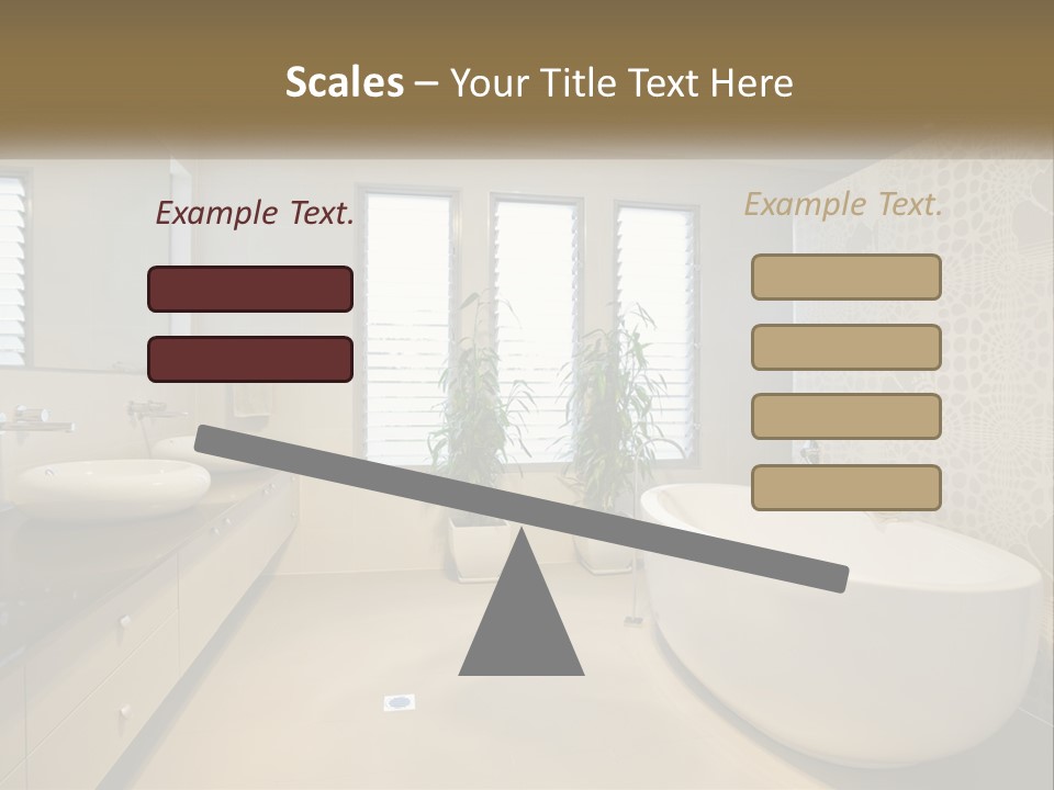 A Bathroom With Two Sinks And A Bathtub PowerPoint Template