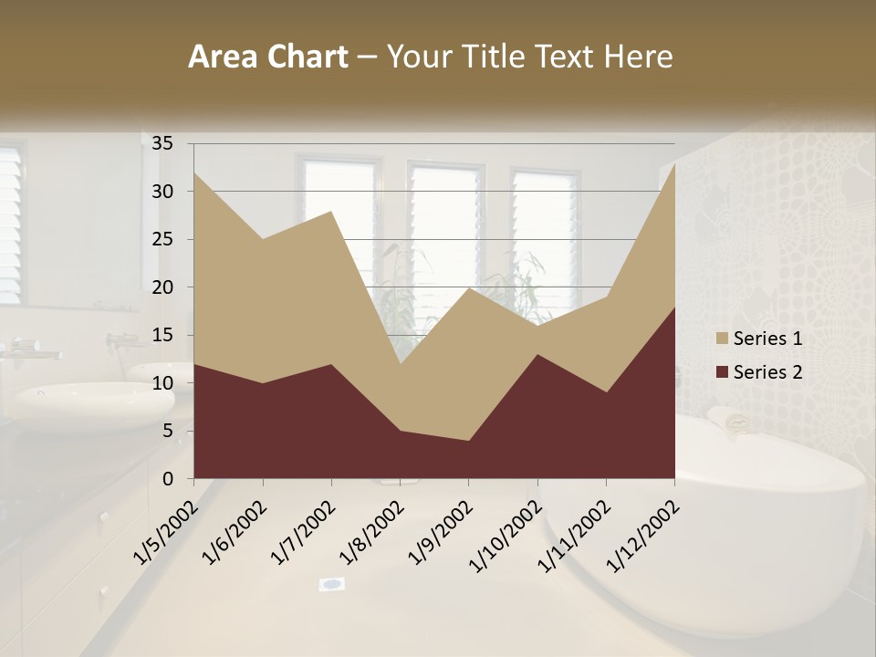A Bathroom With Two Sinks And A Bathtub PowerPoint Template