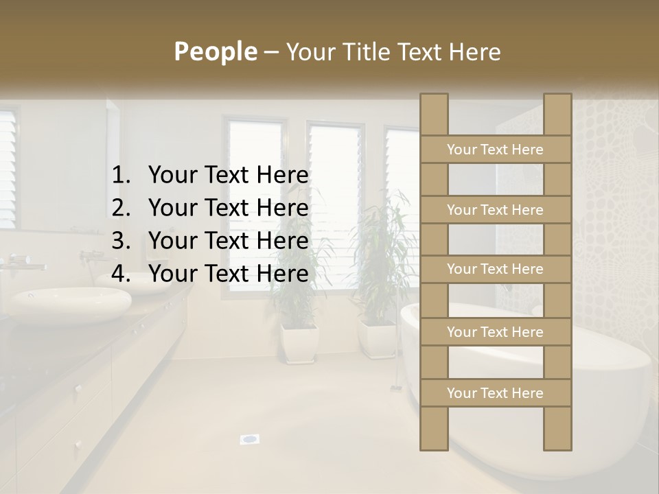 A Bathroom With Two Sinks And A Bathtub PowerPoint Template