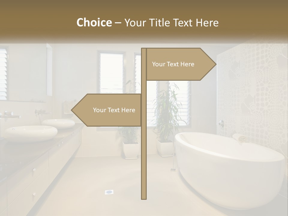 A Bathroom With Two Sinks And A Bathtub PowerPoint Template