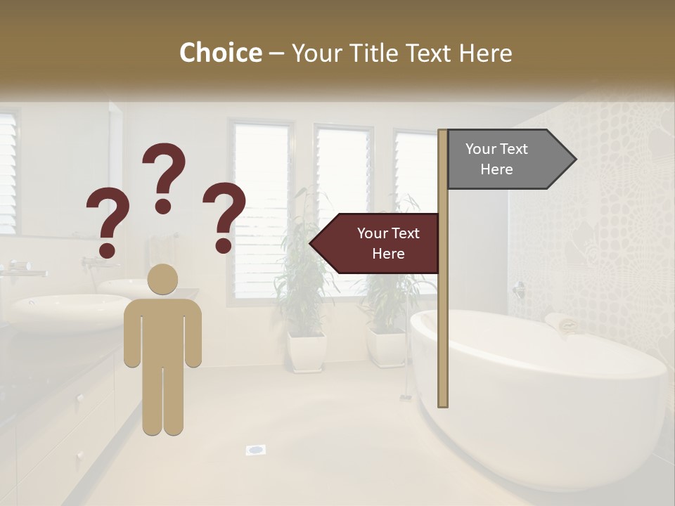 A Bathroom With Two Sinks And A Bathtub PowerPoint Template