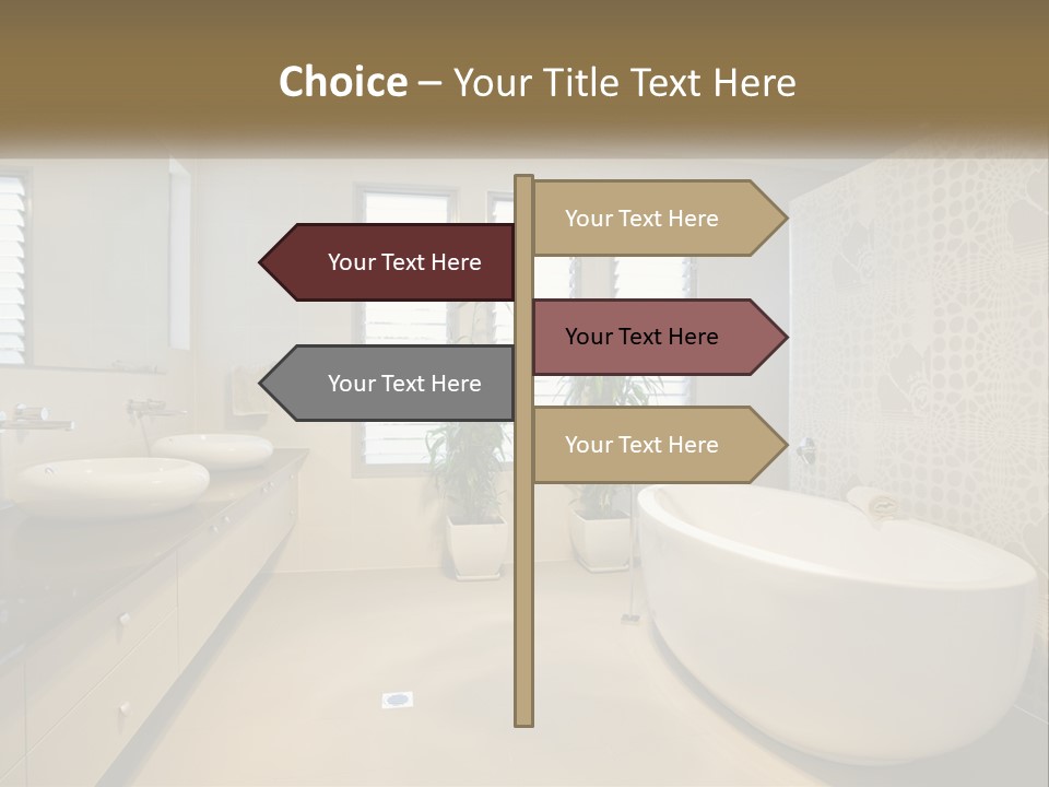 A Bathroom With Two Sinks And A Bathtub PowerPoint Template