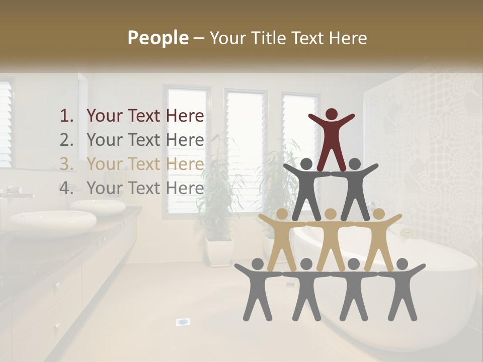 A Bathroom With Two Sinks And A Bathtub PowerPoint Template