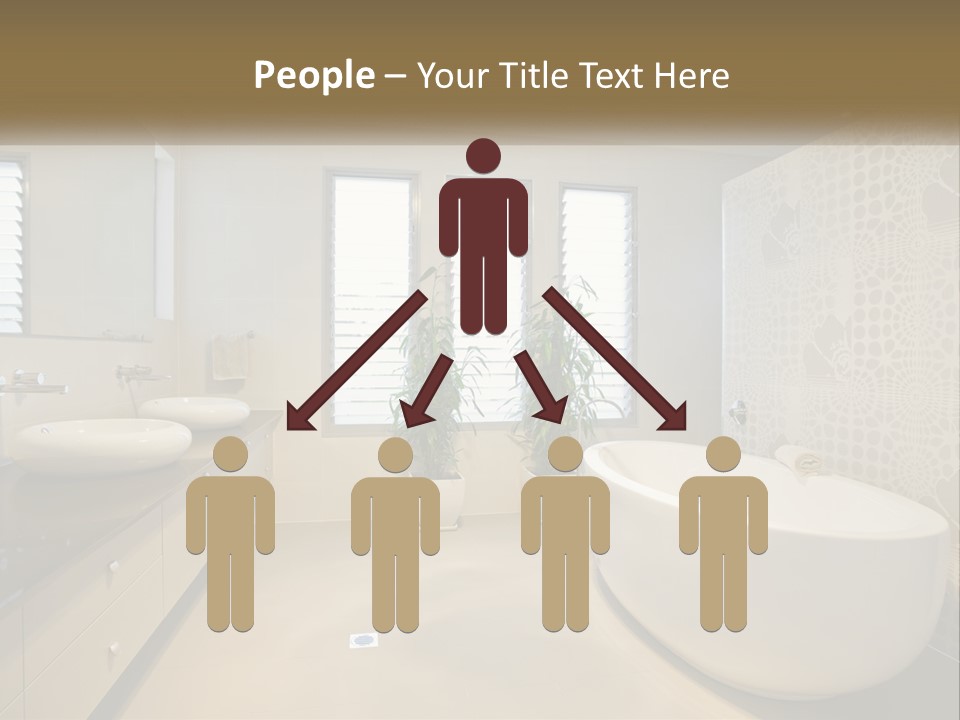 A Bathroom With Two Sinks And A Bathtub PowerPoint Template