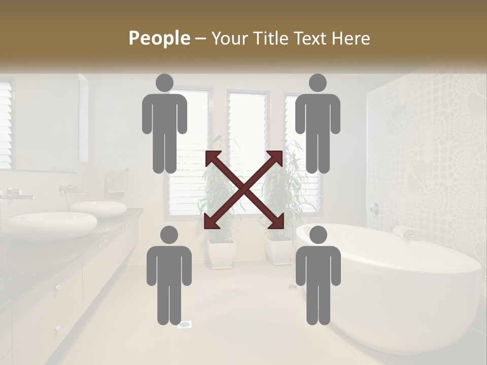 A Bathroom With Two Sinks And A Bathtub PowerPoint Template