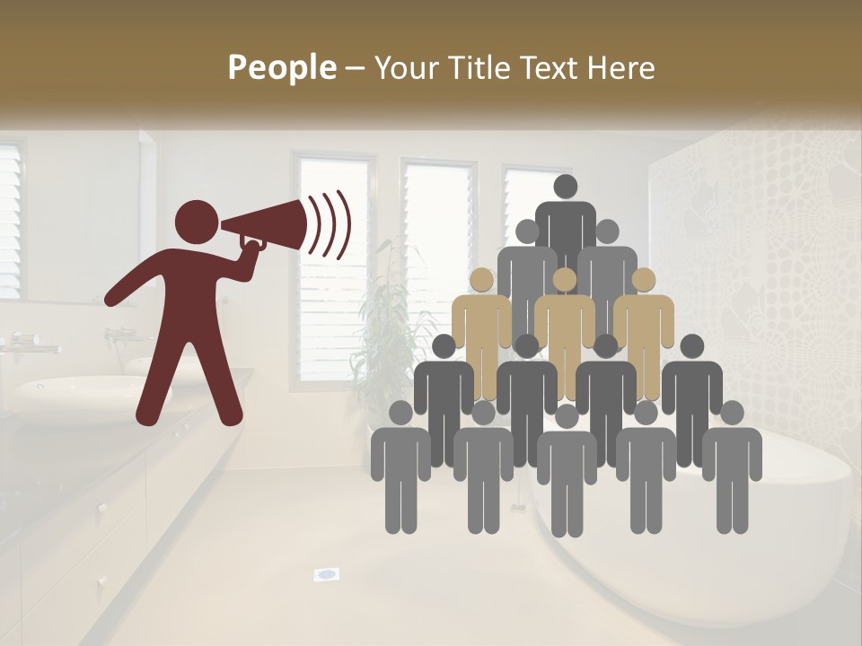 A Bathroom With Two Sinks And A Bathtub PowerPoint Template