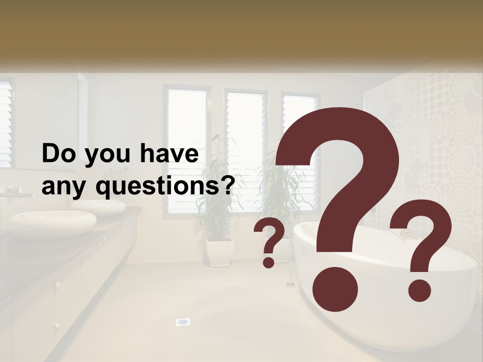 A Bathroom With Two Sinks And A Bathtub PowerPoint Template