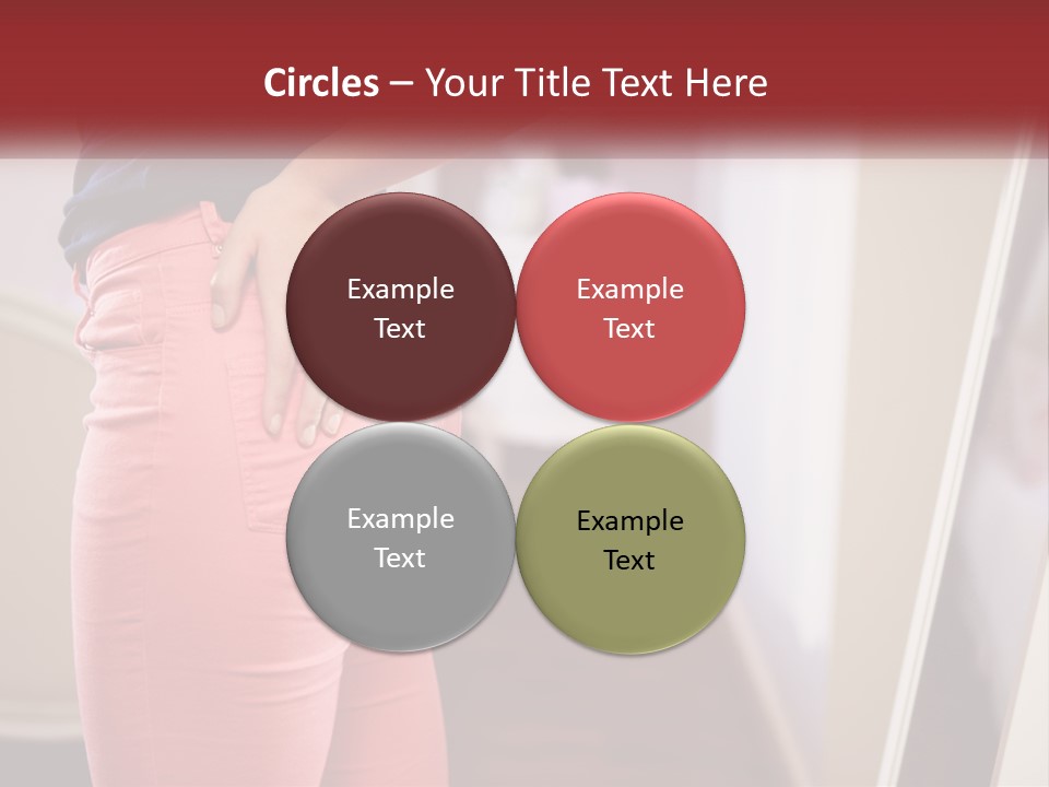 A Woman In Pink Pants Standing In Front Of A Mirror PowerPoint Template