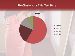 A Woman In Pink Pants Standing In Front Of A Mirror PowerPoint Template