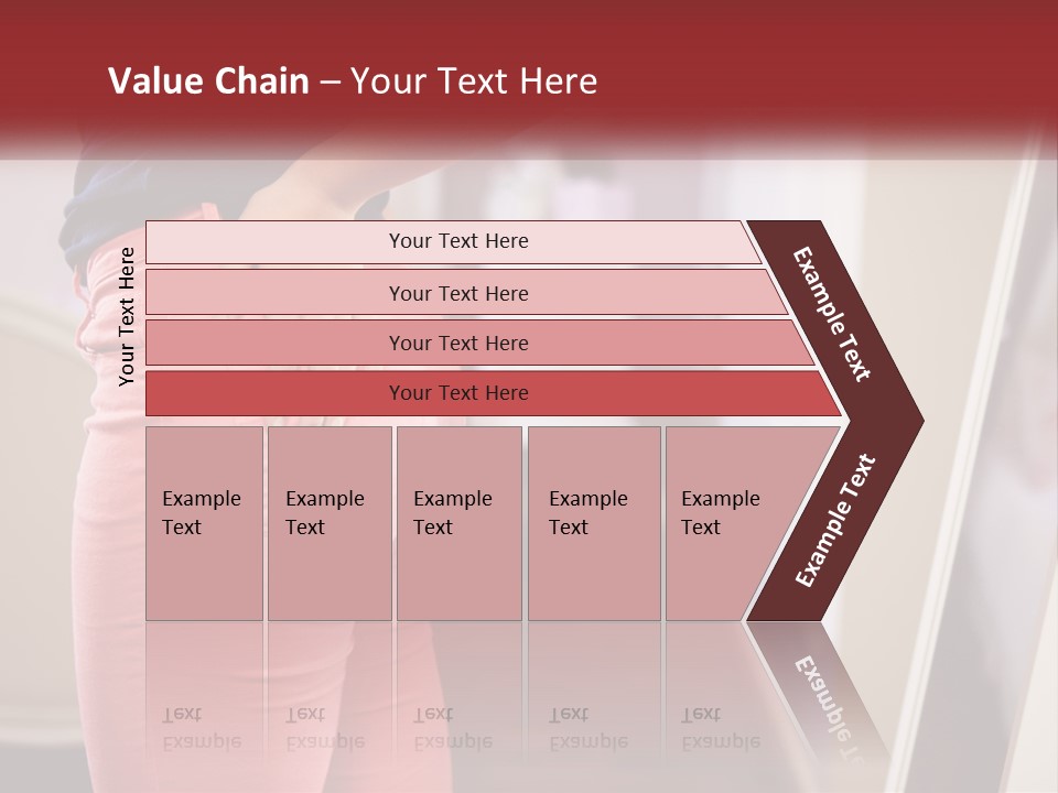 A Woman In Pink Pants Standing In Front Of A Mirror PowerPoint Template