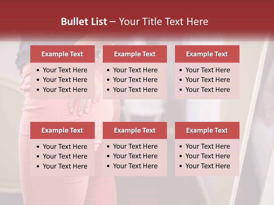 A Woman In Pink Pants Standing In Front Of A Mirror PowerPoint Template