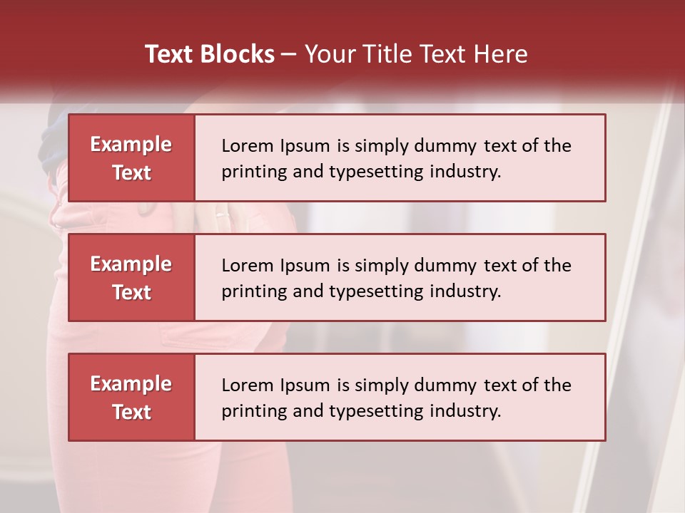 A Woman In Pink Pants Standing In Front Of A Mirror PowerPoint Template