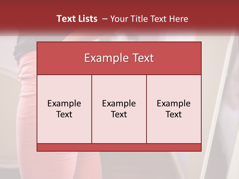 A Woman In Pink Pants Standing In Front Of A Mirror PowerPoint Template